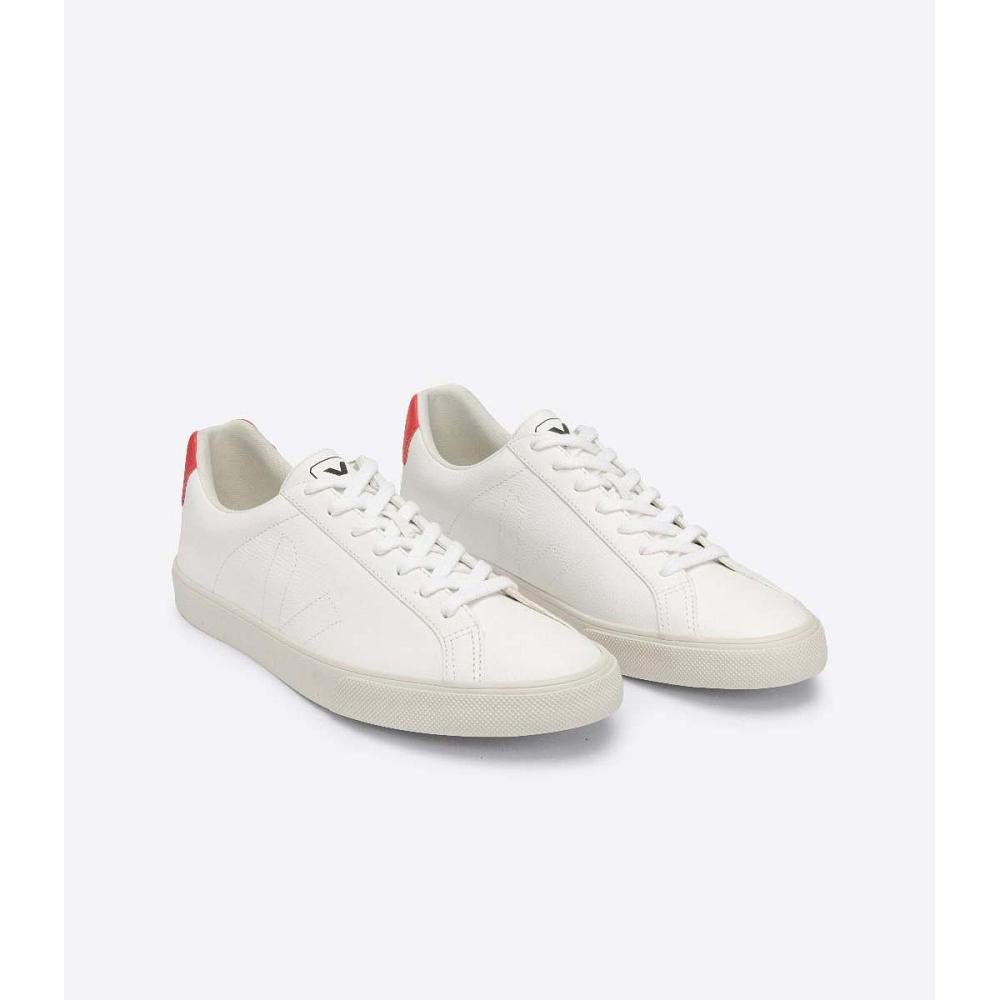 White/Red Men's Veja ESPLAR CHROMEFREE Sneakers | AU 307KOR